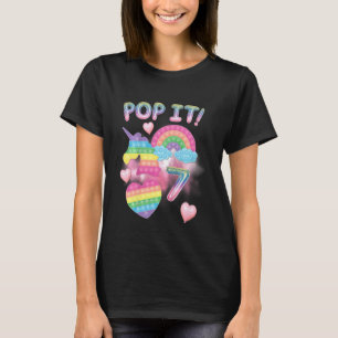 Kids Pop It 7th Birthday Girls 7 Years Old Unicorn T-Shirt