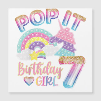Kids Pop It 7th Year old Birthday Girl Shirt for P