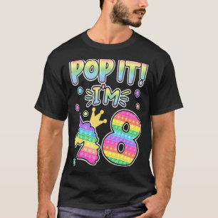 Kids Pop It 8th Birthday Girls Boys 8 Years Old Fi T-Shirt