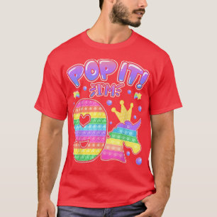 Kids Pop It 9th Birthday Girls Boys 9 Years Old Fi T-Shirt