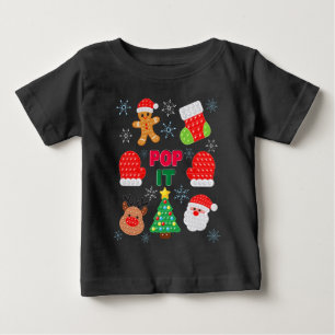 Kids Pop It Christmas Bubble Santa Reindeer    Baby T-Shirt