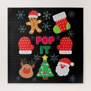 Kids Pop It Christmas Bubble Santa Reindeer Jigsaw Puzzle