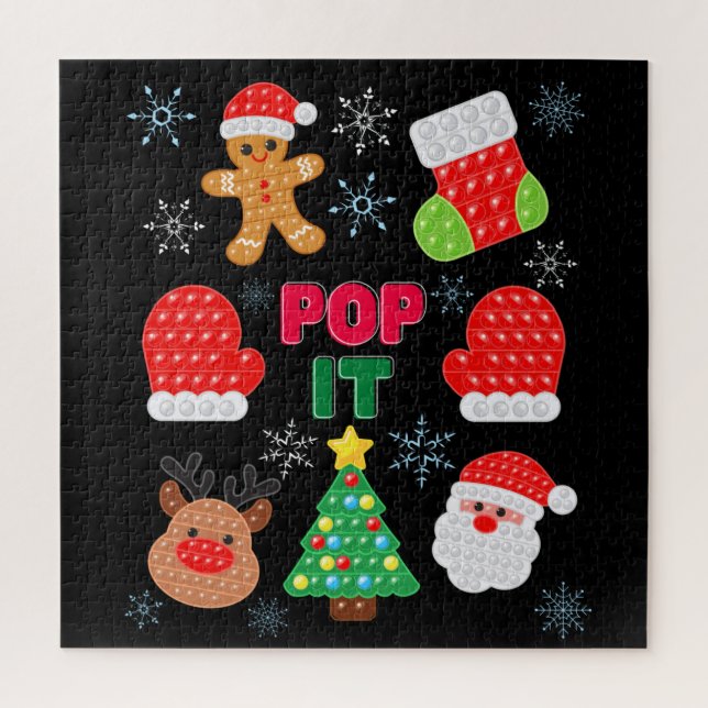 Kids Pop It Christmas Bubble Santa Reindeer     Jigsaw Puzzle (Vertical)