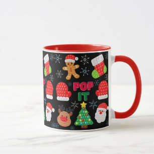 Kids Pop It Christmas Bubble Santa Reindeer Mug