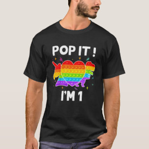 Kids Pop It I'm 1 Birthday Girl Boy Pop Fidget Toy T-Shirt