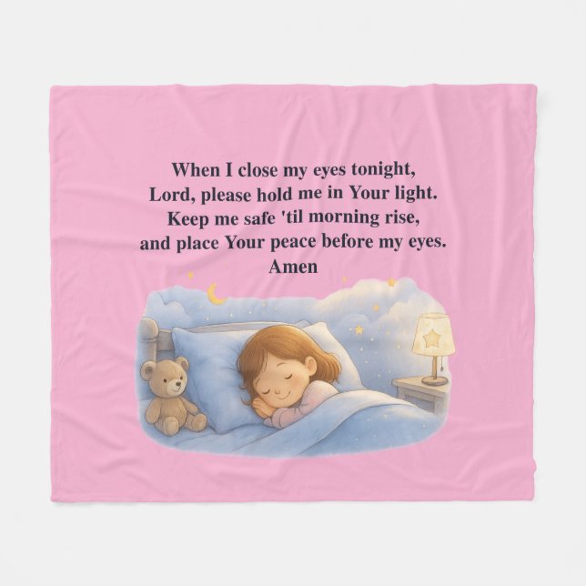 Kids Prayer Fleece Blanket (Front (Horizontal))