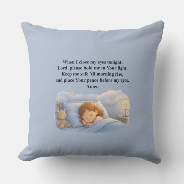 Kids Prayer Throw Pillow (Front)