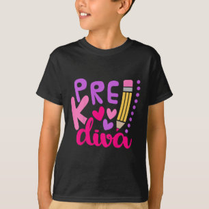 Kids Pre-K Diva Back To School T-Shirt