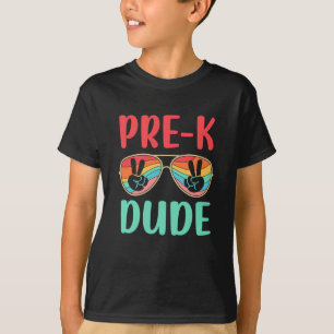 Kids Pre-K Dude Kids First Day Of Preschool Vintag T-Shirt