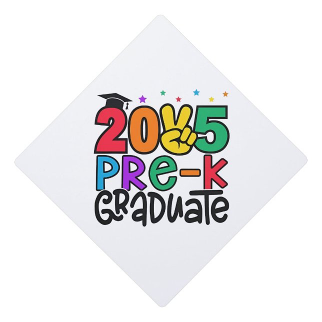 Kids Pre-K Grad 2025 Preschool Prek Graduation Cap Topper (Front)