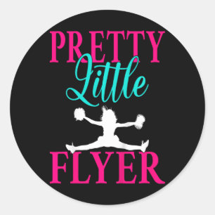 Kids Pretty Little Flyer Funny Cheerleading Cheerl Classic Round Sticker