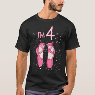 Kids Princess 4th Birthday I'm 4 Years Old Balleri T-Shirt