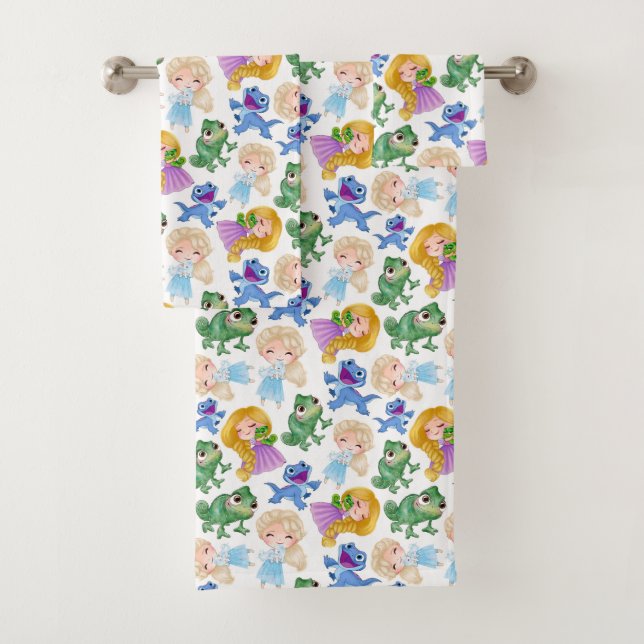 Kids Princess And Lizards  Bath Towel Set (Insitu)