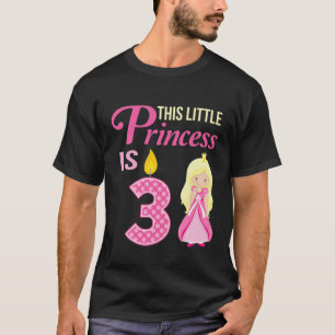 Kids Princess Birthday 3 Year Old 3Rd Bday For Lit T-Shirt
