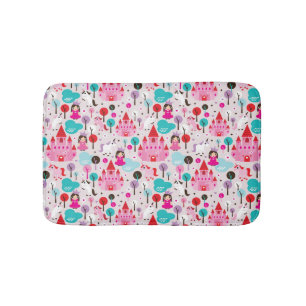 kids princess castle and unicorn bath mat