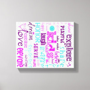 Kids Printable Pastels on Canvas Print