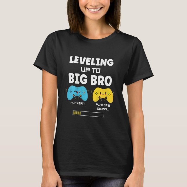 Kids Promoted To Big Bro 2023 Levelling Up To Big  T-Shirt (Front)