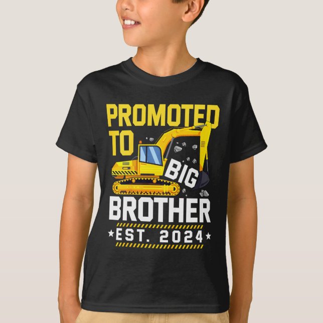 Kids Promoted to Big Bro 2024 Levelled up to Big B T-Shirt (Front)