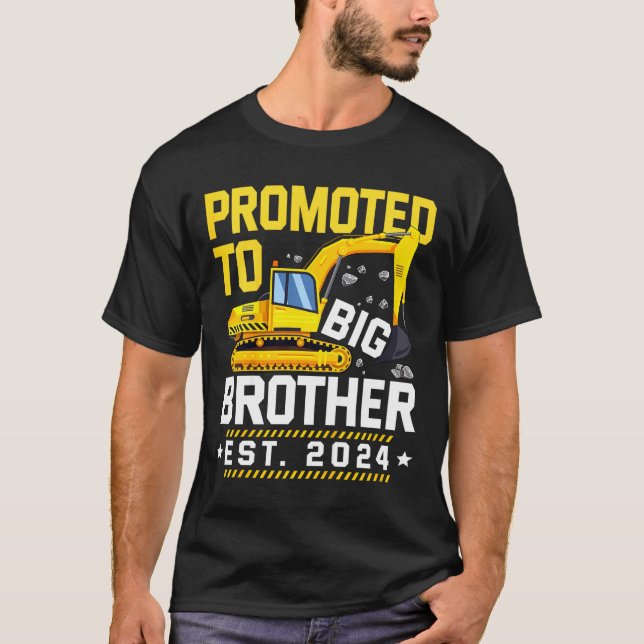 Kids Promoted to Big Bro 2024 Levelled up to Big B T-Shirt (Front)