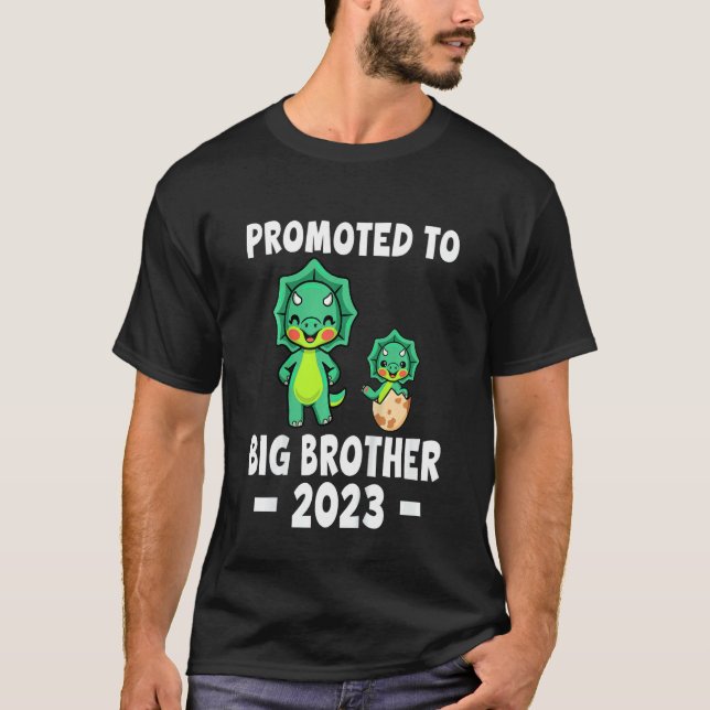 Kids Promoted To Big Brother Est 2023 Cute New Bro T-Shirt (Front)