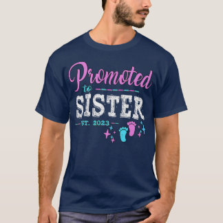 Kids Promoted To Sister Est 2023  Pregnancy Reveal T-Shirt