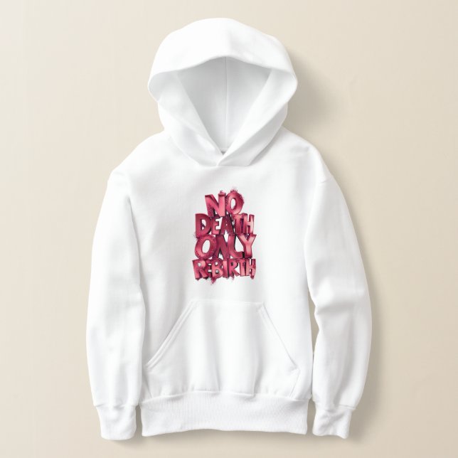 Kids Pullover Hoodie Nodeath Only Rebirth Pink (Poser)