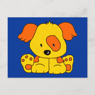Kid's Puppy Dog Yellow Orange Spot Postcard