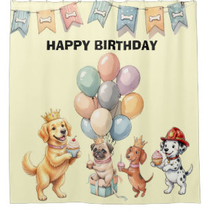 Kids Puppy Pawty Birthday Backdrop