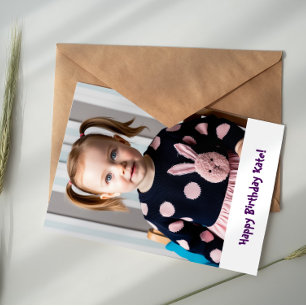 Kids Purple Birthday Party Invite