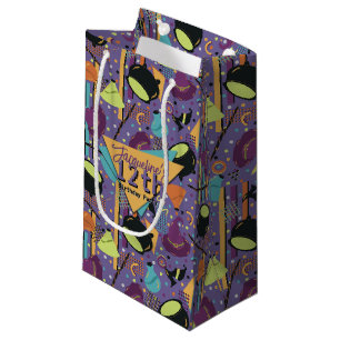 Kids Purple Retro Witchy Halloween Birthday Small Gift Bag