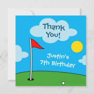 Kid's putt putt mini golf sports Birthday party Thank You Card