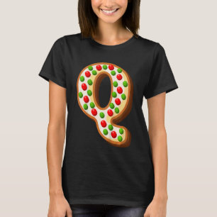 Kids Q Cutest Capital Christmas Cookie Alphabet L T-Shirt
