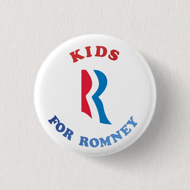 KIDS R FOR ROMNEY 1 INCH ROUND BUTTON (Front)