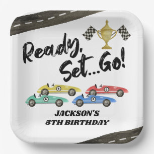 Kids Race Car Any Age Birthday Party Paper Plate