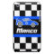Kids racing blue sports car named