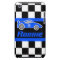 Kids racing blue sports car named