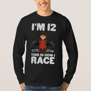 Kids Racing Car 12th Birthday 12 Twelve Toddler Fo T-Shirt