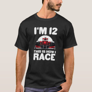Kids Racing Car 12th Birthday 12 Twelve Toddler Fo T-Shirt