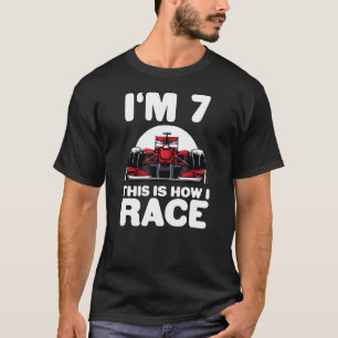 Kids Racing Car 7th Birthday 7 Seven Toddler Formu T-Shirt