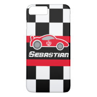 Kids racing red sports car named iphone case