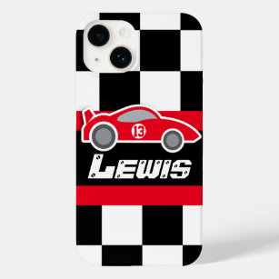 Kids racing red sports car named iphone case