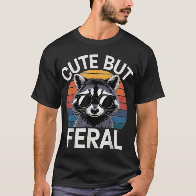 Kids Racoon But Feral Raccoon Toddler Boy T-Shirt (Front)