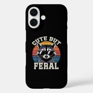 Kids Racoon Tee Cute But Feral iPhone 16 Case