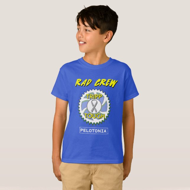 Kids Rad Crew Tripp Tough Pelotonia t-shirt (Front Full)