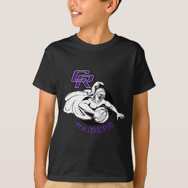 Kids Raiders Black T-Shirt (Front)