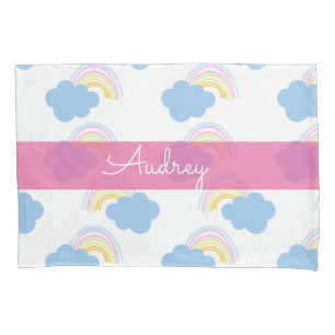 Kids Rainbow Cloud Doodle Pattern  Pillow Case