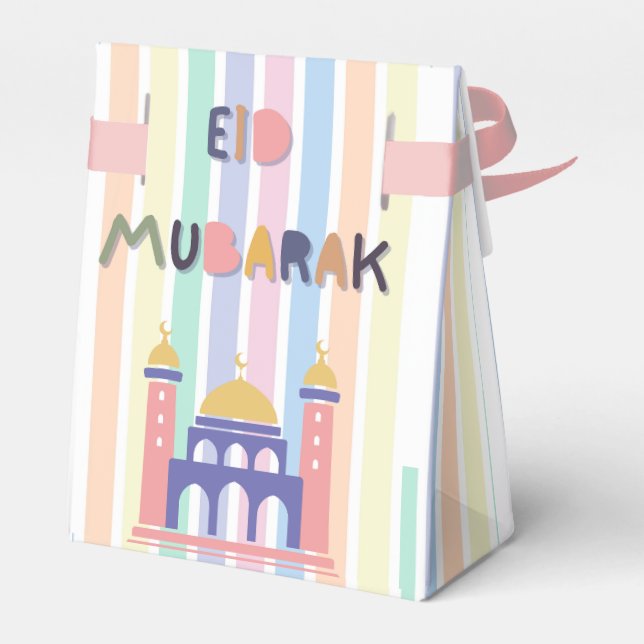 Kids Rainbow Eid Mubarak Eid Gift & Favor Box (Back Side)