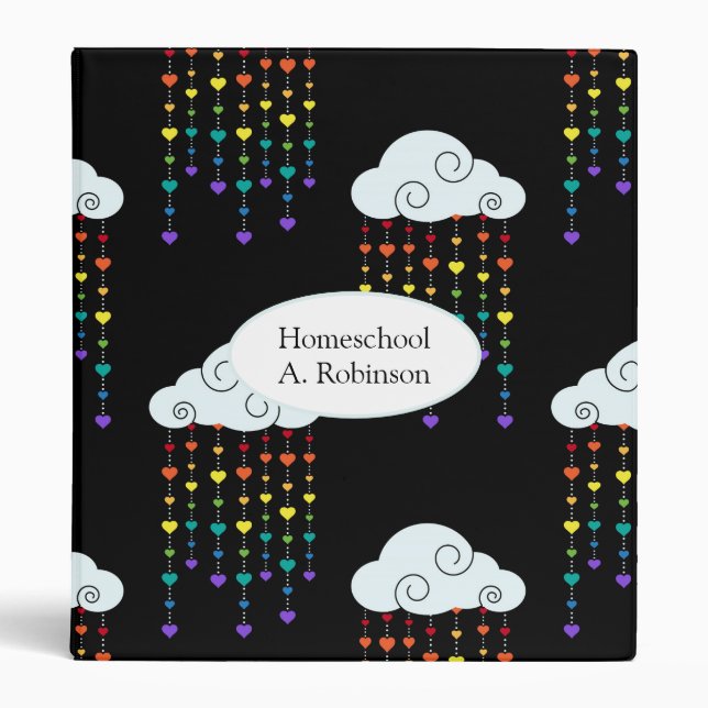 Kids Rainbow Love Clouds Binder (Front)