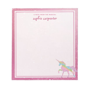 Kids Rainbow Unicorn Notepad