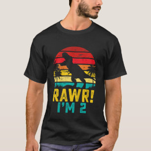 Kids Rawr I'm 2 Dinosaur Rex 2 Year Old 2nd Birthd T-Shirt